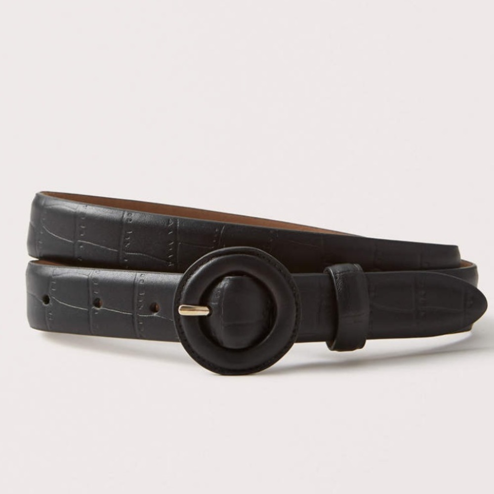 NWOT Leather Covered Skinny Belt